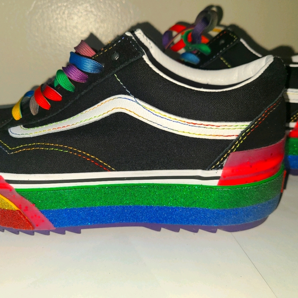 Rainbow van's stacked
